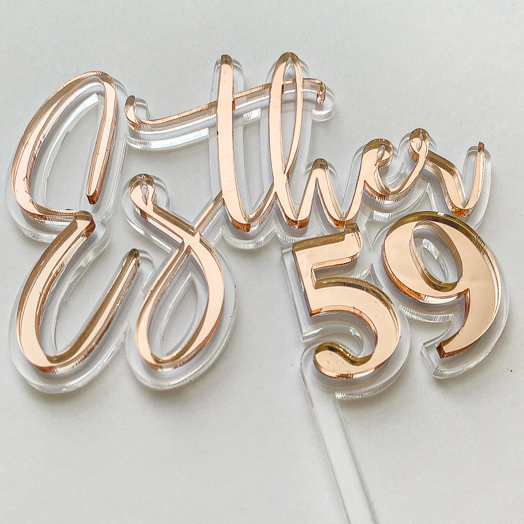 Name and Number Birhtday Floating Topper